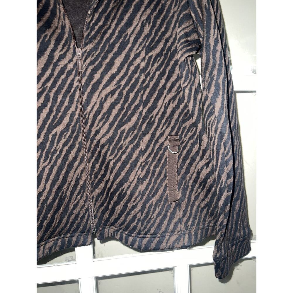 Rafael sport womens brown black zebra full zip jacket classy medium quilted - Picture 3 of 4